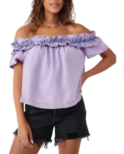 Free People Maxine Top Orchid Overdye Hot