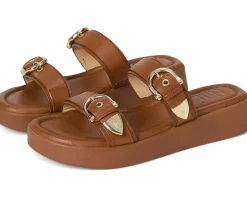 Frye Maya Buckle Sandals Dark Latte New