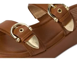 Frye Maya Buckle Sandals Dark Latte New