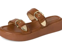 Frye Maya Buckle Sandals Dark Latte New