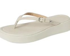 Frye Maya Buckle Thong Sandals Ivory Online