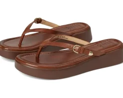 Frye Maya Buckle Thong Sandals Cinnamon