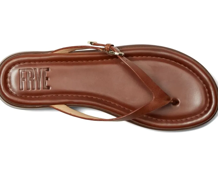 Frye Maya Buckle Thong Sandals Cinnamon
