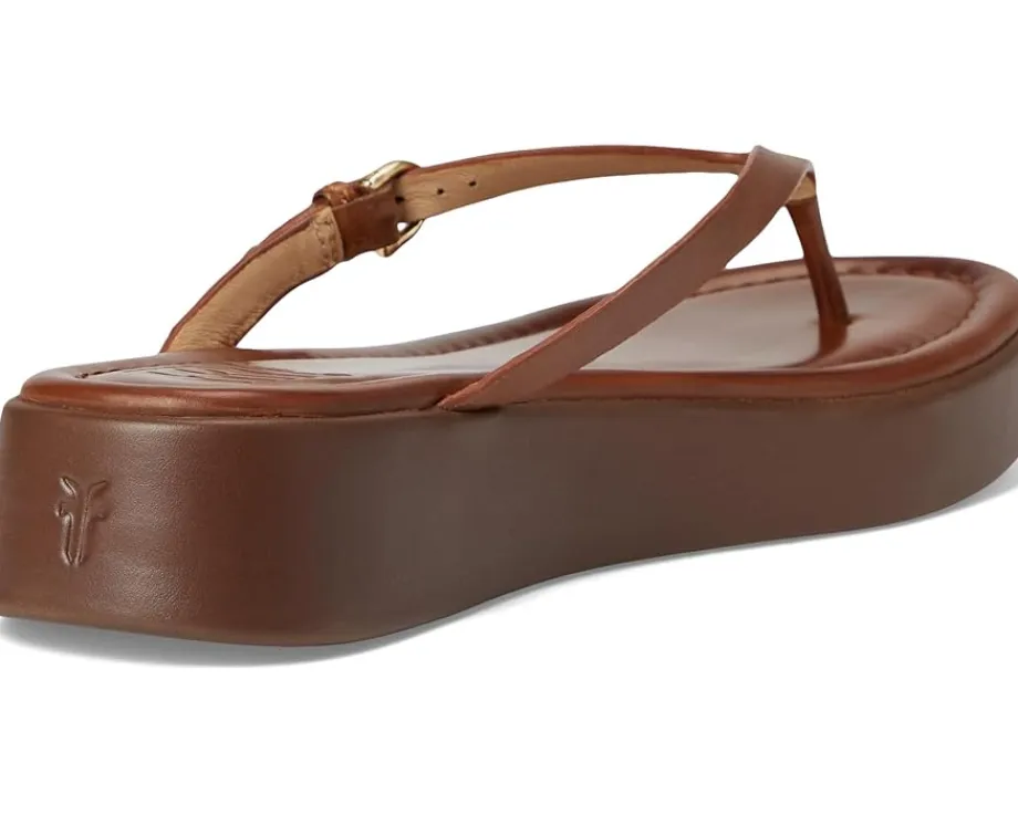 Frye Maya Buckle Thong Sandals Cinnamon