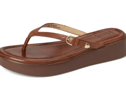 Frye Maya Buckle Thong Sandals Cinnamon