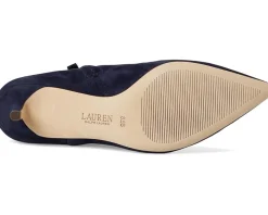Lauren Ralph Lauren McKay Suede Bootie Heel Lauren Navy Outlet