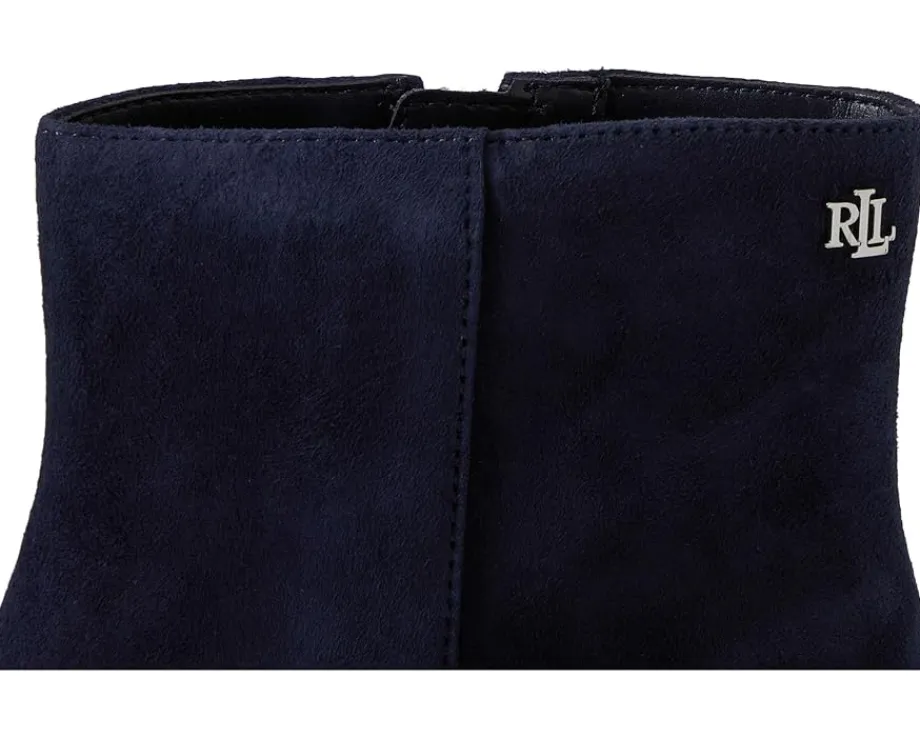 Lauren Ralph Lauren McKay Suede Bootie Heel Lauren Navy Outlet