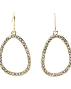 Lauren Ralph Lauren Medium Open Pave Link Earrings Gold/Clear Crystal