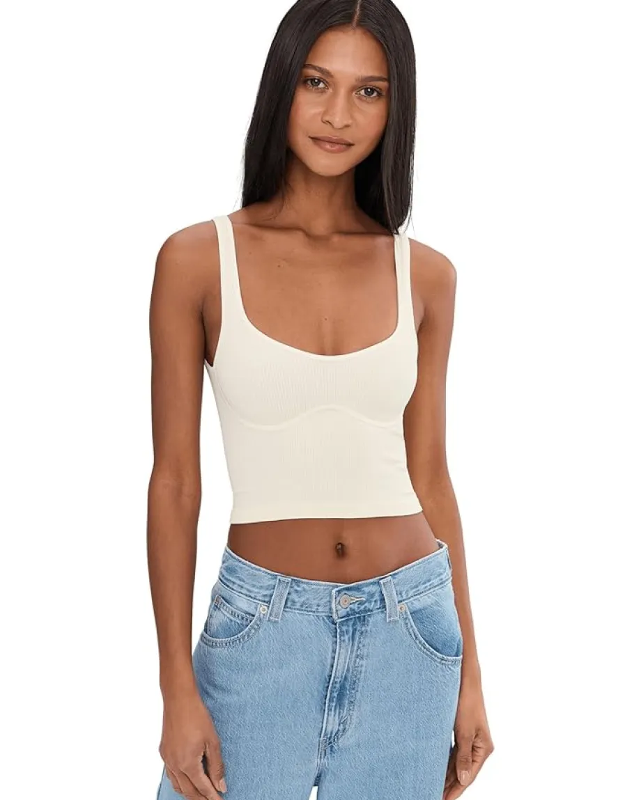 Free People Meg Seamless Crop Ivory