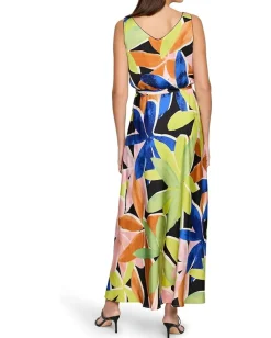 NIC+ZOE Mega Blooms Bianca Dress Green Multi Hot
