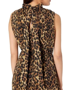 Women MILLY Meina Leopard Print Pleated Dress
