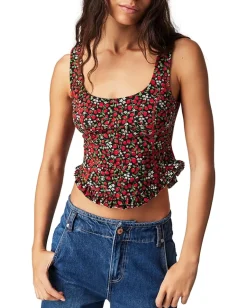 Free People Melanie Tank Strawberry Combo New