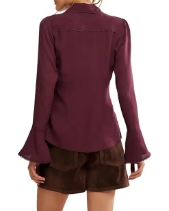 Free People Melrose Top Chocolate Grape Hot