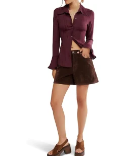 Free People Melrose Top Chocolate Grape Hot