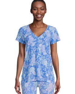 Lilly Pulitzer Meredith Tee Sunwashed Blue Citrus Crush Outlet