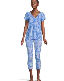 Lilly Pulitzer Meredith Tee Sunwashed Blue Citrus Crush Outlet