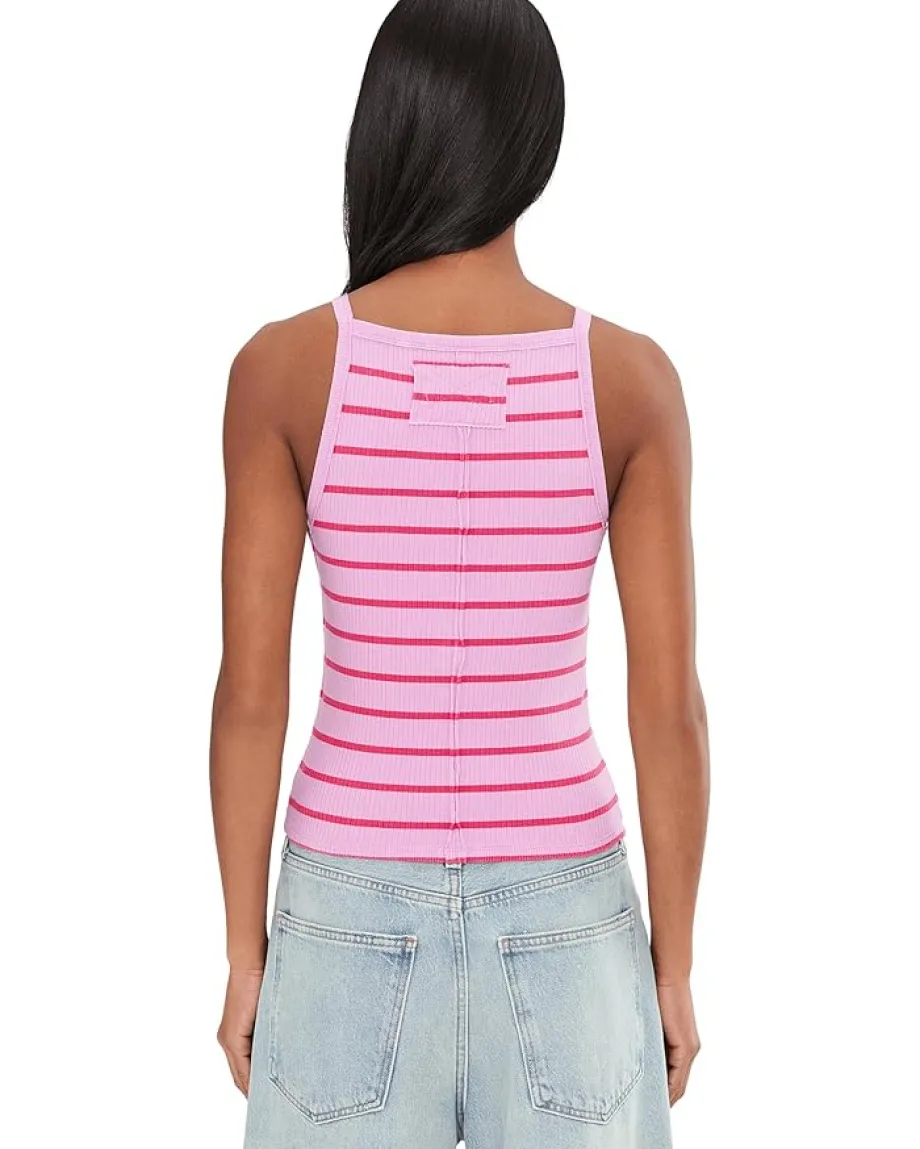Free People Mia Tank-Yd Stripe Orchid Combo Clearance