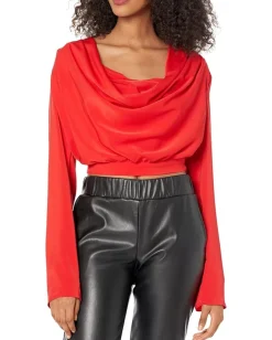 line and dot Mia Top Scarlet Red Sale