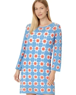 Lilly Pulitzer Miabella Sweaterdress Lunar Blue Floral Crochet New