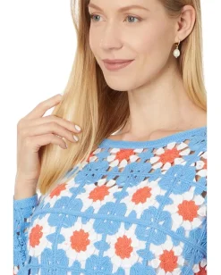 Lilly Pulitzer Miabella Sweaterdress Lunar Blue Floral Crochet New