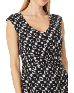 NIC+ZOE Midnight Shibori Dress Black Multi New