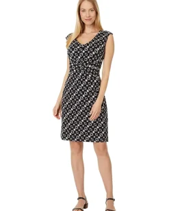 NIC+ZOE Midnight Shibori Dress Black Multi New