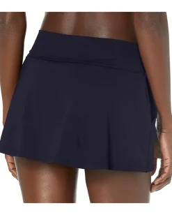 Women Nautica Midrise Core Solid Wide Waistband Swim Skirt