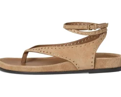 Madewell Millie Thong Lace Up Sandals - Suede Grom Tawny Khaki Hot