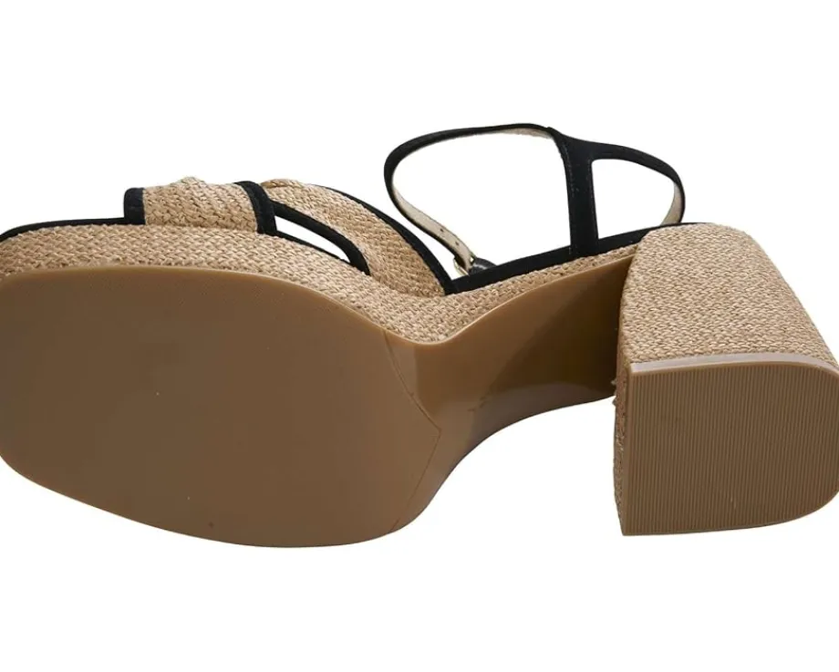 Vaneli Mina Black Suede/Nat Raffia Outlet