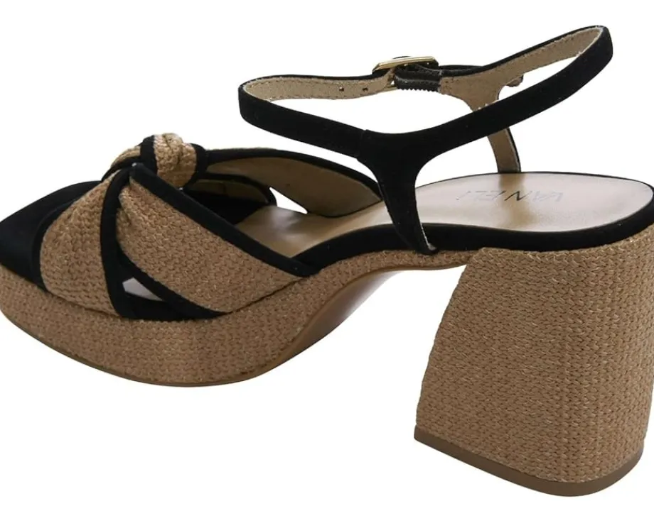 Vaneli Mina Black Suede/Nat Raffia Outlet