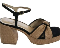 Vaneli Mina Black Suede/Nat Raffia Outlet