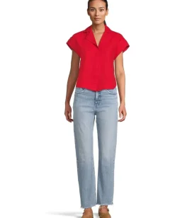 Madewell Mindy Shirt - 100% Linen Festival Red New