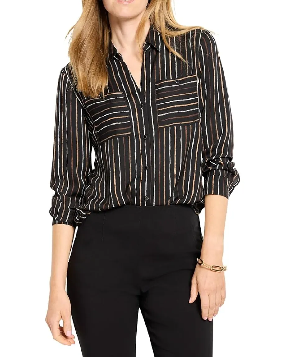 Women NIC+ZOE Mini Painted Stripe Shirt