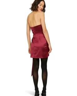 line and dot Mira Mini Dress Crimson Hot