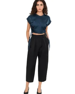 AllSaints Mira Satin Tee Collegiate Blue Outlet