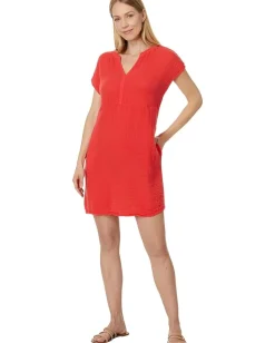 Michael Stars Mira Split Neck Dress Spritz Clearance