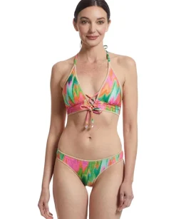 BECCA Mirage Mira Corset Halter Top Mutlicolor Hot