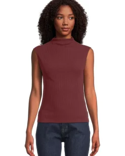Women Madewell Mock Neck Cotton Rib Top