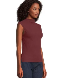 Women Madewell Mock Neck Cotton Rib Top