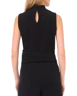 Women Vince Camuto Mock Neck Sleeveless Top with Tie