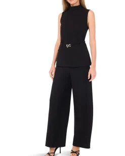 Women Vince Camuto Mock Neck Sleeveless Top with Tie