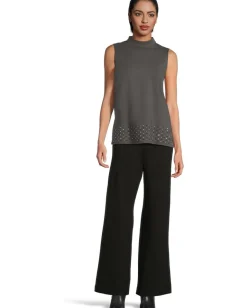 Vince Camuto Mock Neck Sleeveless Tunic Med Heather Grey Discount