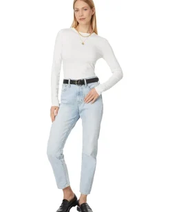 Women Madewell Modal Rib Long Sleeve Crew Neck