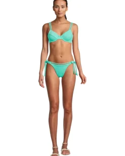 BECCA Modern Edge Rib Sandy Underwire Bra Top Aqua Sea Clearance