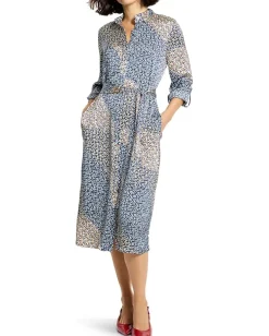 NIC+ZOE Monogram Mix Blair Dress Blue Multi Best