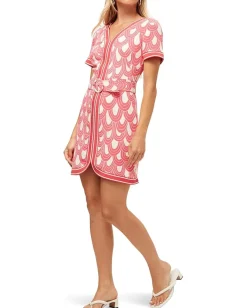 Trina Turk Motion Dress Coral Crush/Whitewash New