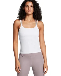 Under Armour Motion Strappy Tank Top White/Halo Gray New
