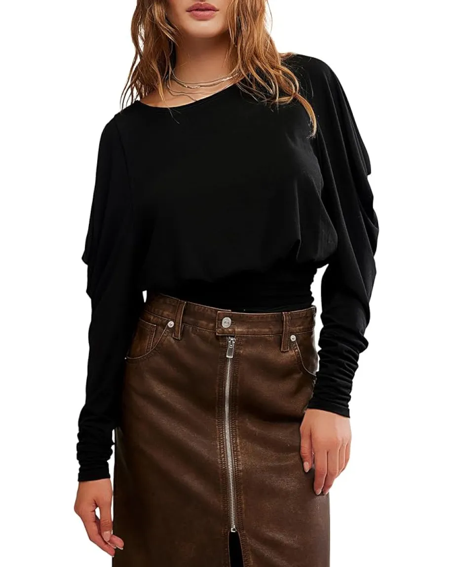 Free People Moxie Long Sleeve Black Best