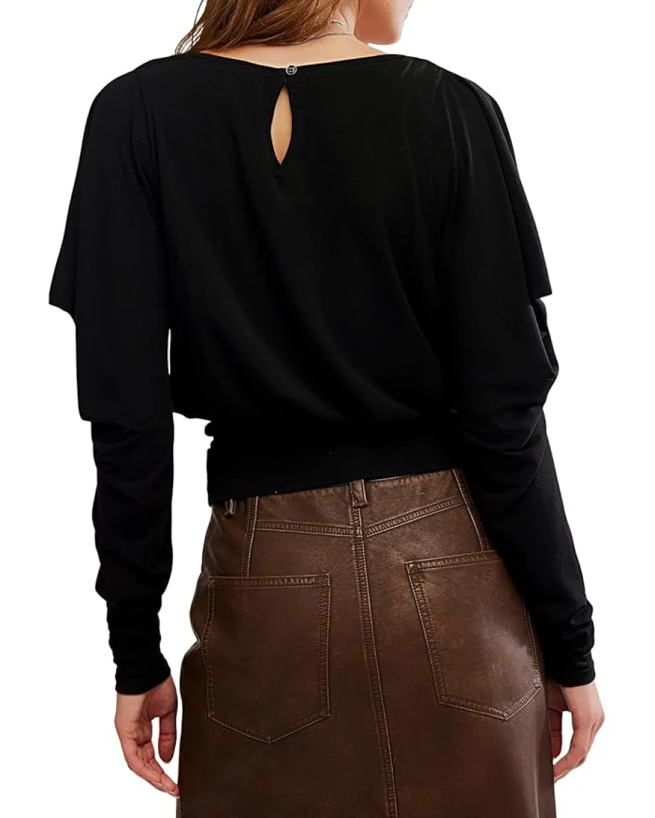 Free People Moxie Long Sleeve Black Best