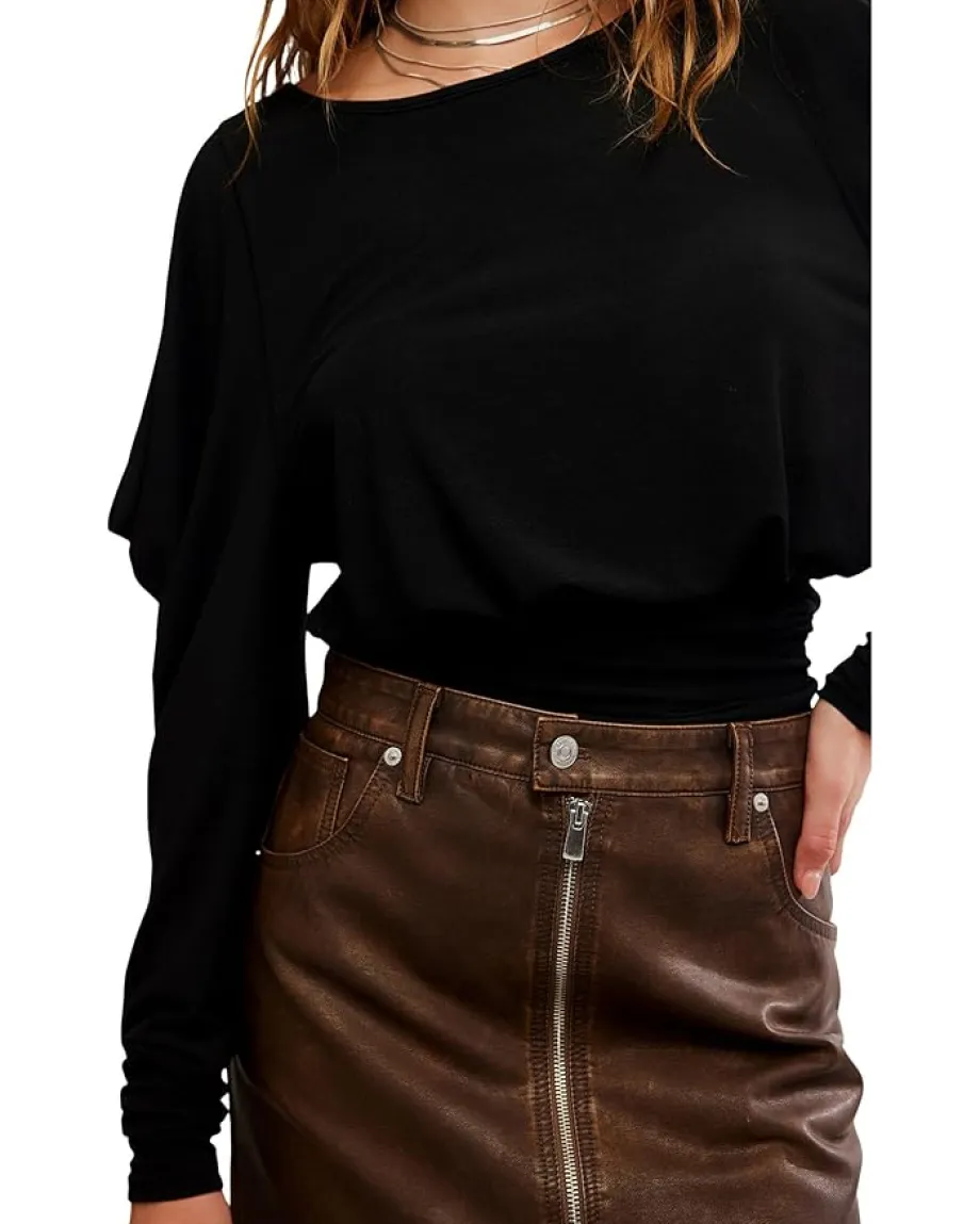 Free People Moxie Long Sleeve Black Best